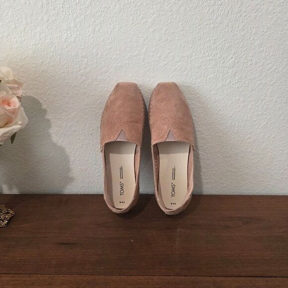 TOMS Sand Pink Suede Leather Wrap Women's Classics Alpargatas Sz 8.5 - Picture 6 of 8